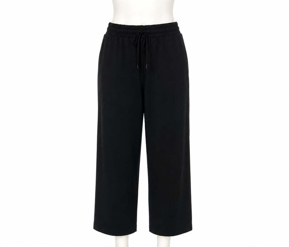 All in Motion Women's Black Drawstring Wide Leg Lounge Pants Large Pockets
